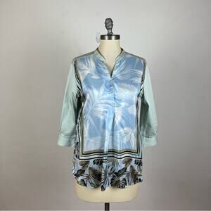 Le Sarte Pettegola Leaf Patterned Popover Shirt